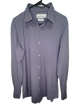 Mizzen+Main Leeward Large Trim Fit Gingham Iron Free Long Sleeve Button Up Shirt